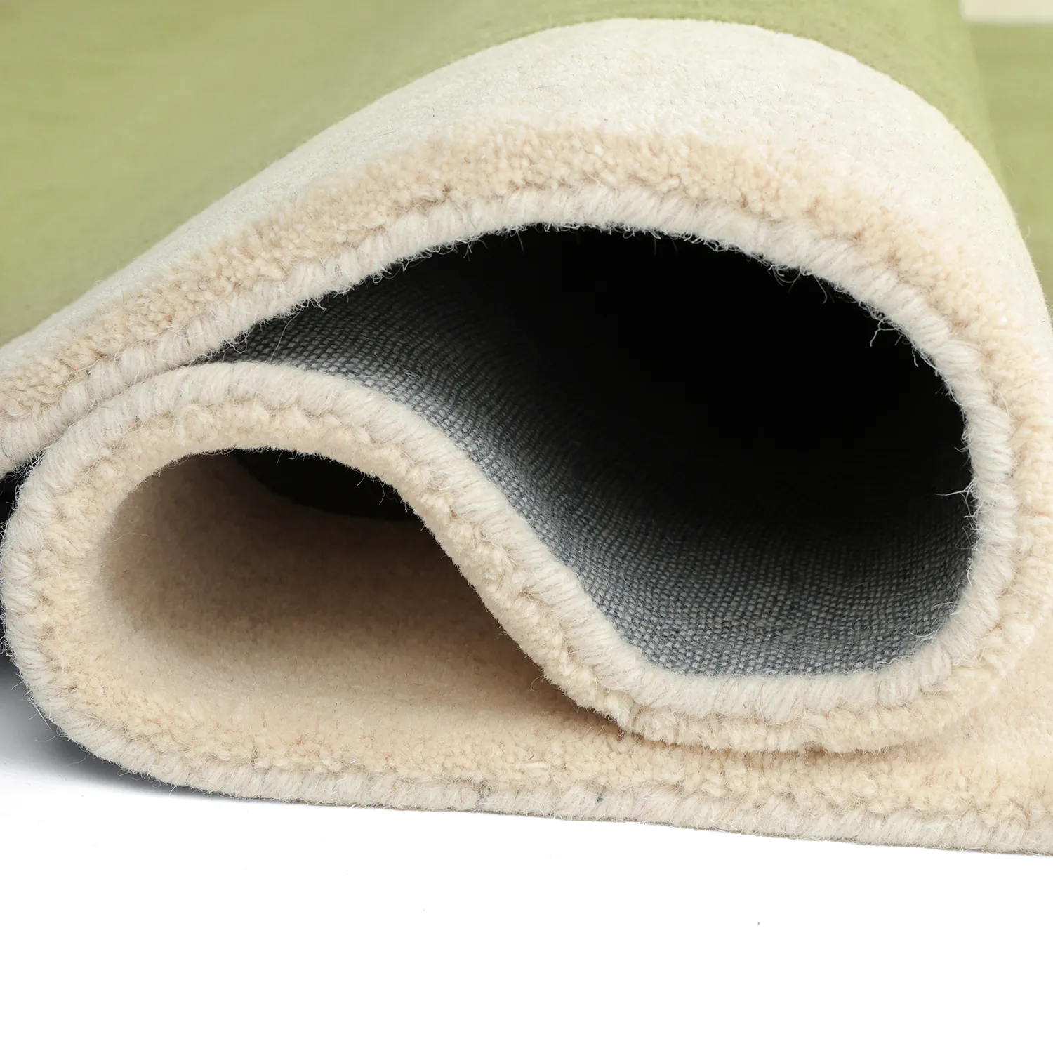 Ullmatta - Puri Hand Tufted Wool Premium (grön/creme)