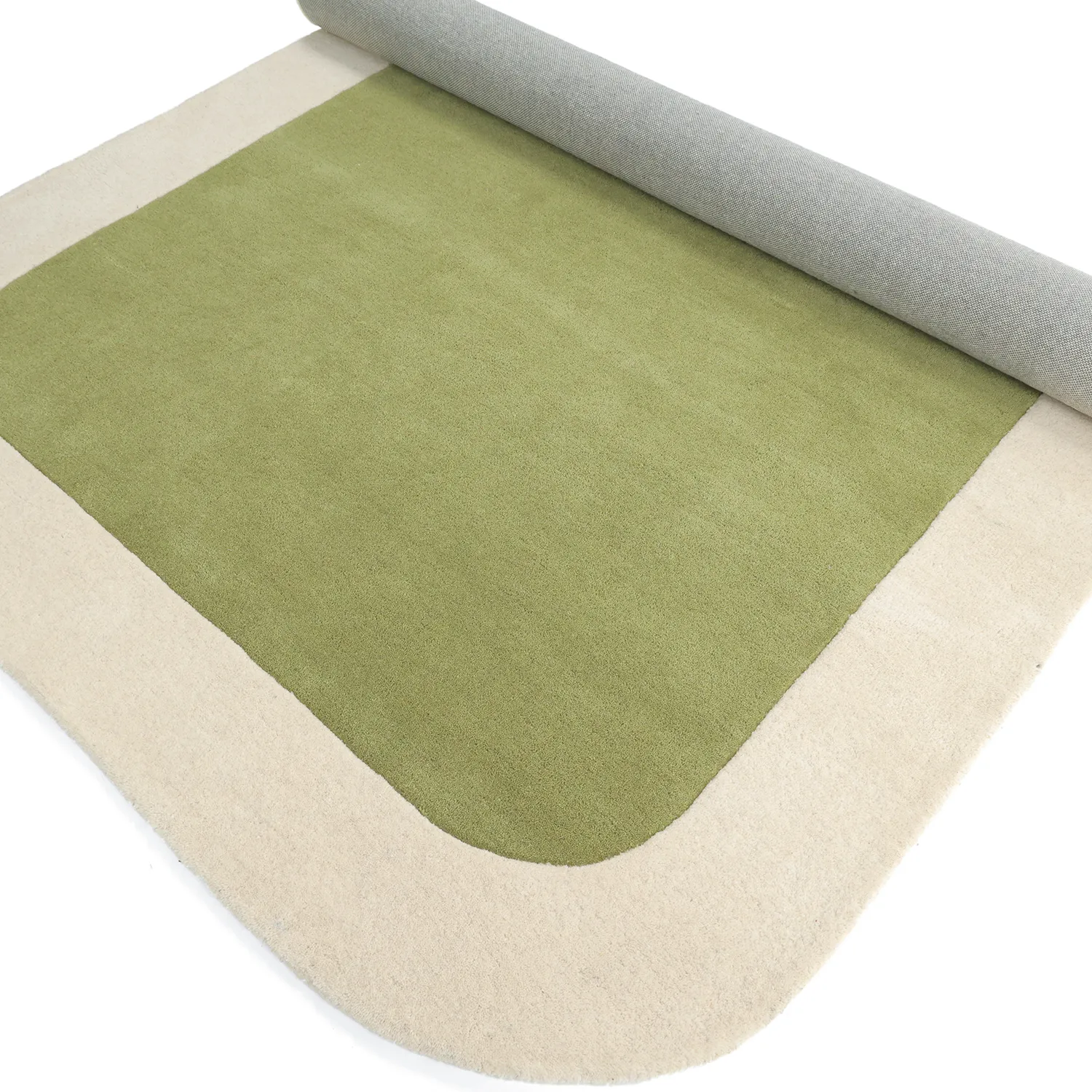 Ullmatta - Puri Hand Tufted Wool Premium (grön/creme)