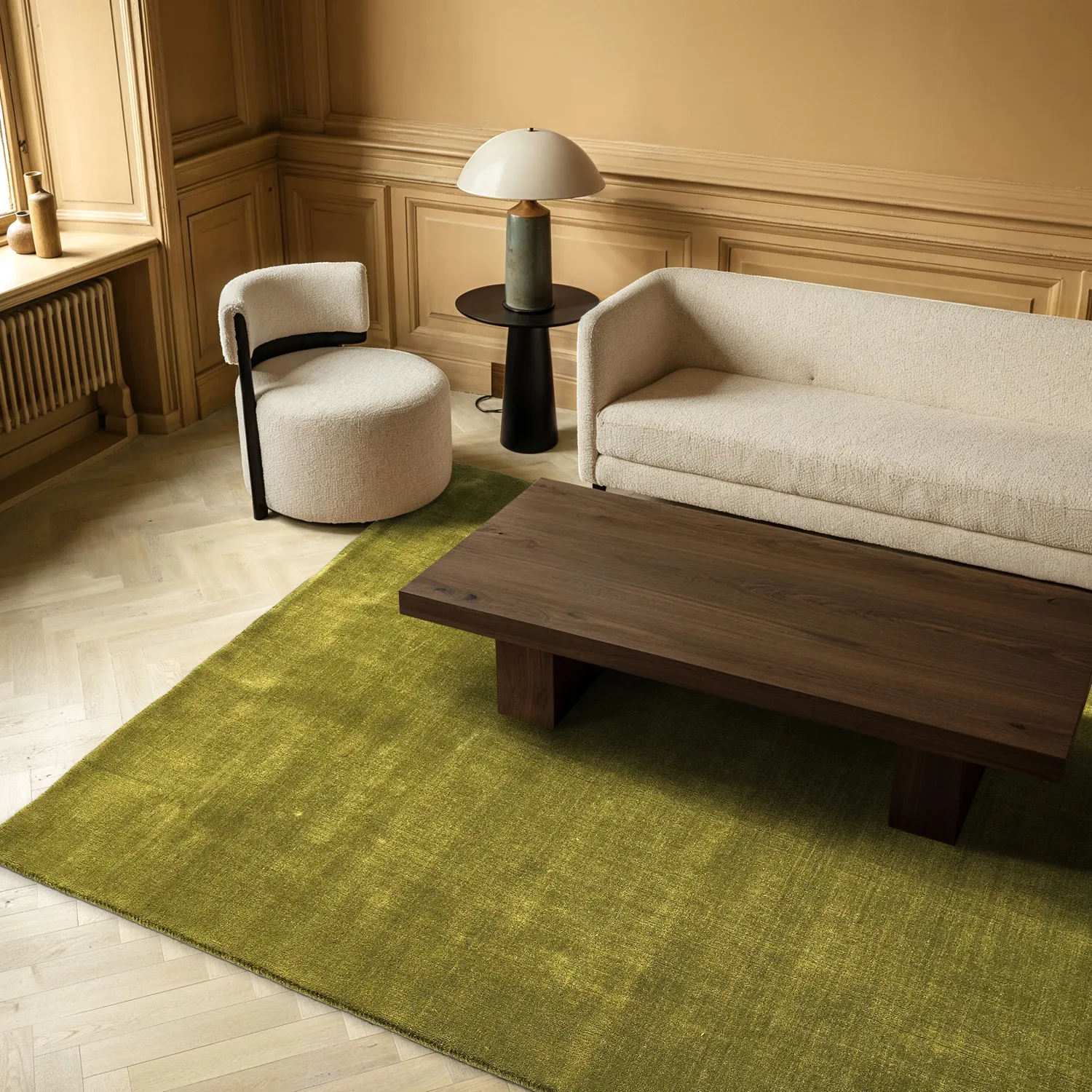 Ullmatta - Rozel Handloom Wool Premium (mossgrön)