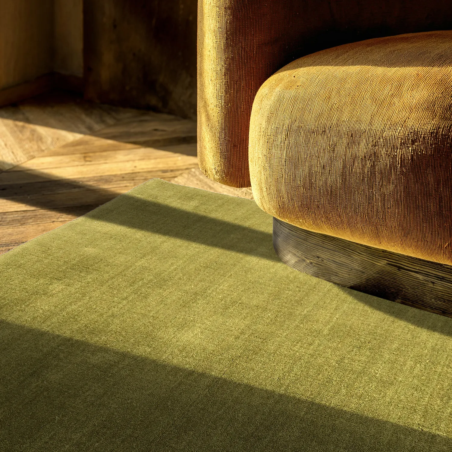 Ullmatta - Rozel Handloom Wool Premium (mossgrön)