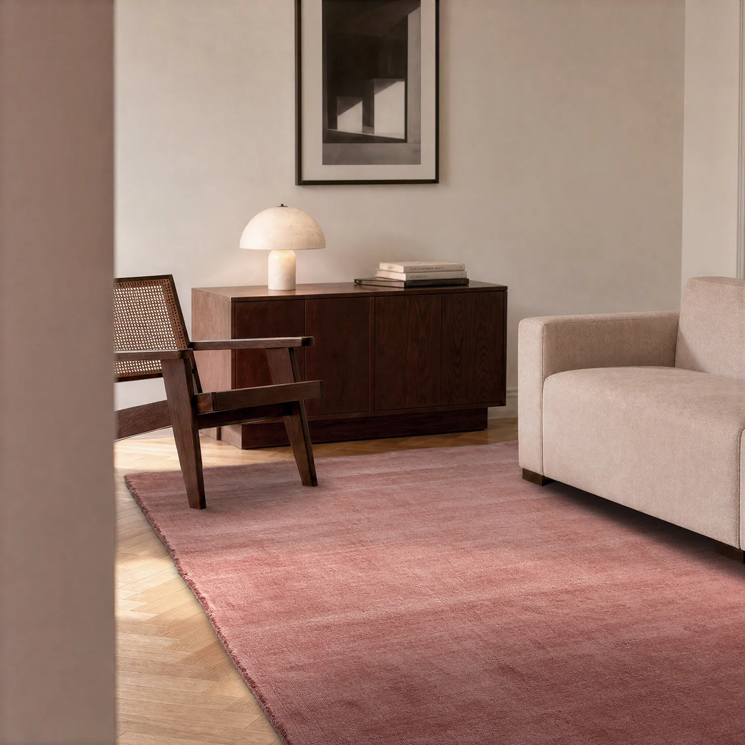 Ullmatta - Rozel Handloom Wool Premium (dimröd)