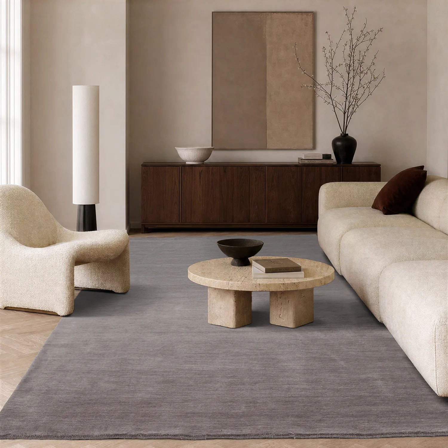Ullmatta - Rozel Handloom Wool Premium (ljus taupe)