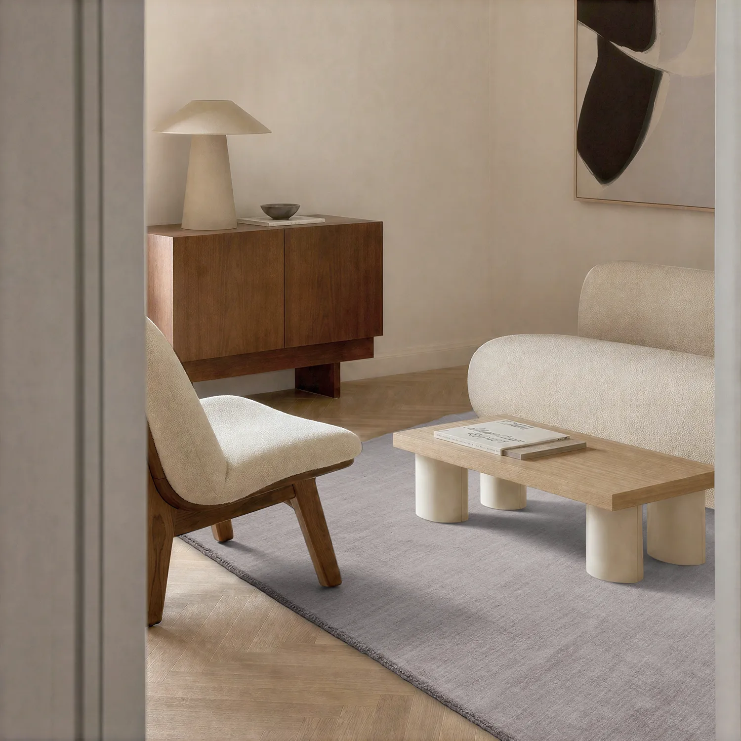 Ullmatta - Rozel Handloom Wool Premium (ljus taupe)