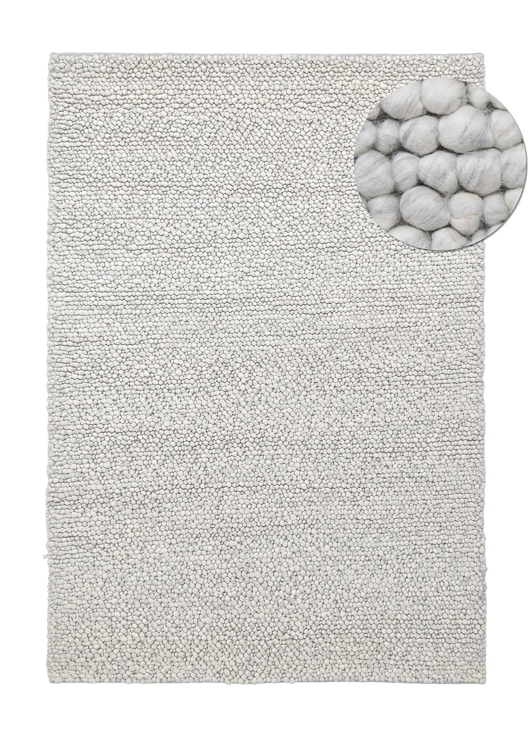 Ullmatta - Sala Irregular Wool Bubble (ljusgrå melerad)