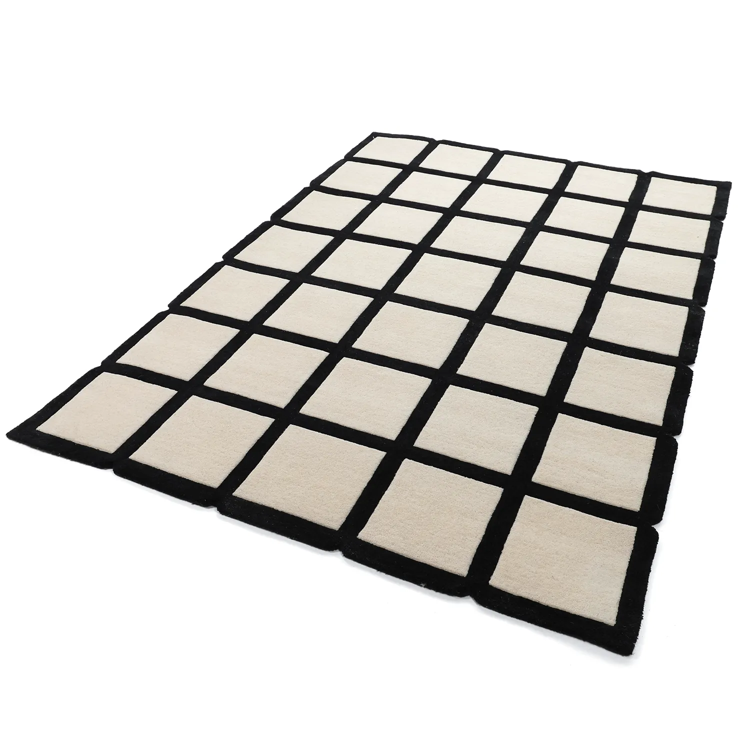 Ullmatta - Syl Hand Tufted Wool Premium (svart/vit)