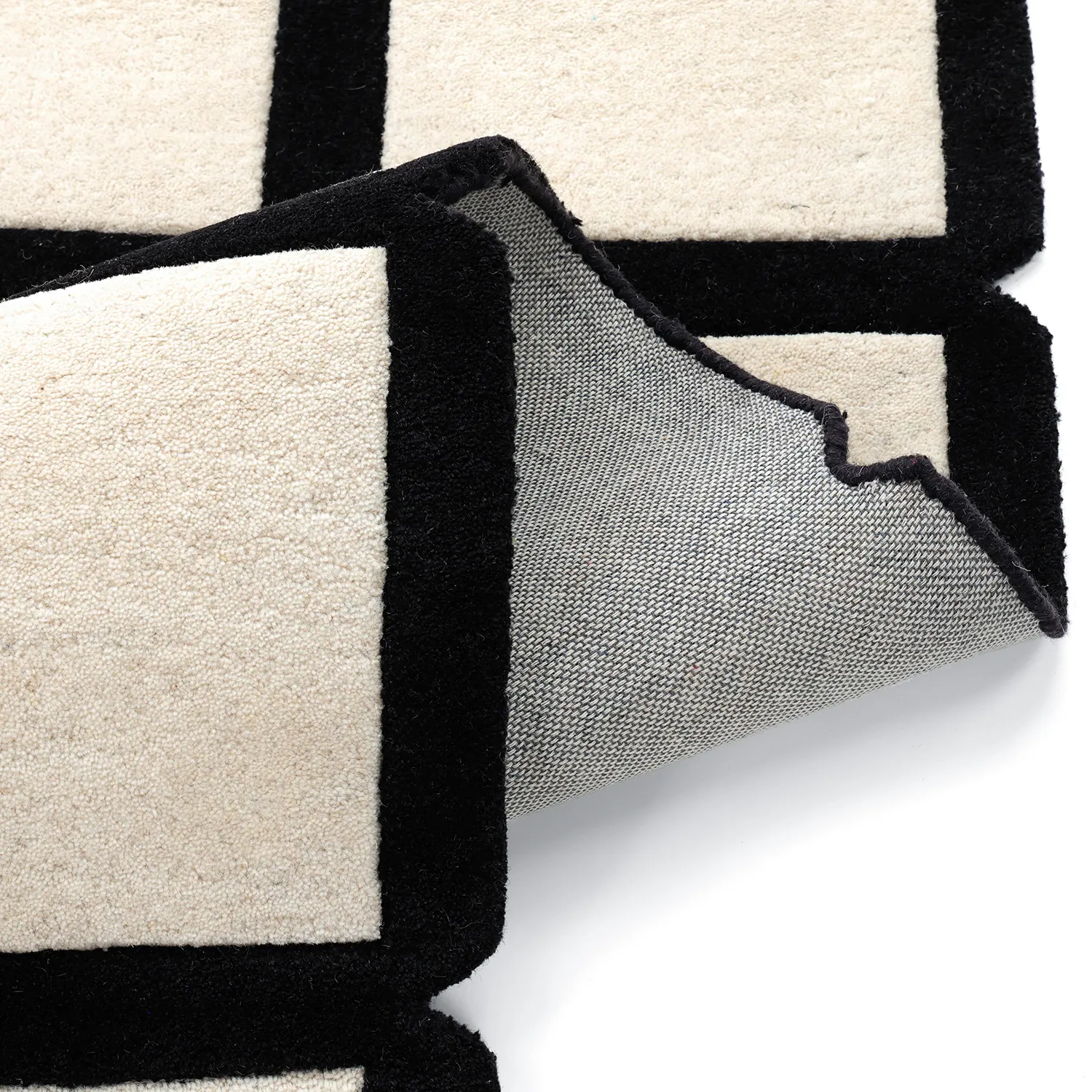 Ullmatta - Syl Hand Tufted Wool Premium (svart/vit)