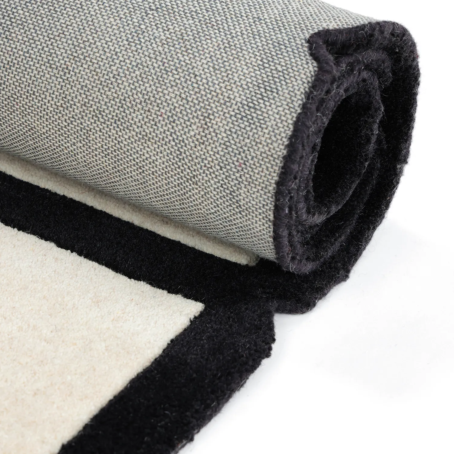 Ullmatta - Syl Hand Tufted Wool Premium (svart/vit)