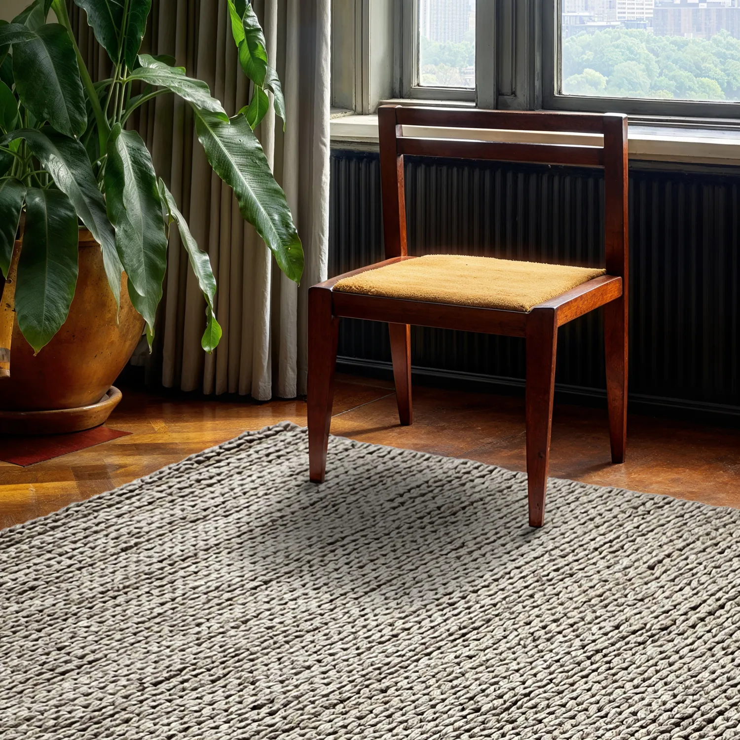 Ullmatta - Talvia Braided Wool (grå)