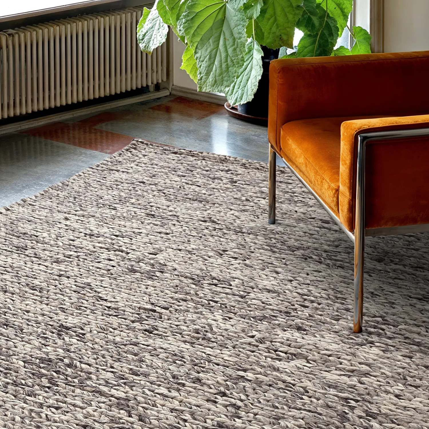 Ullmatta - Talvia Braided Wool (mörkgrå)