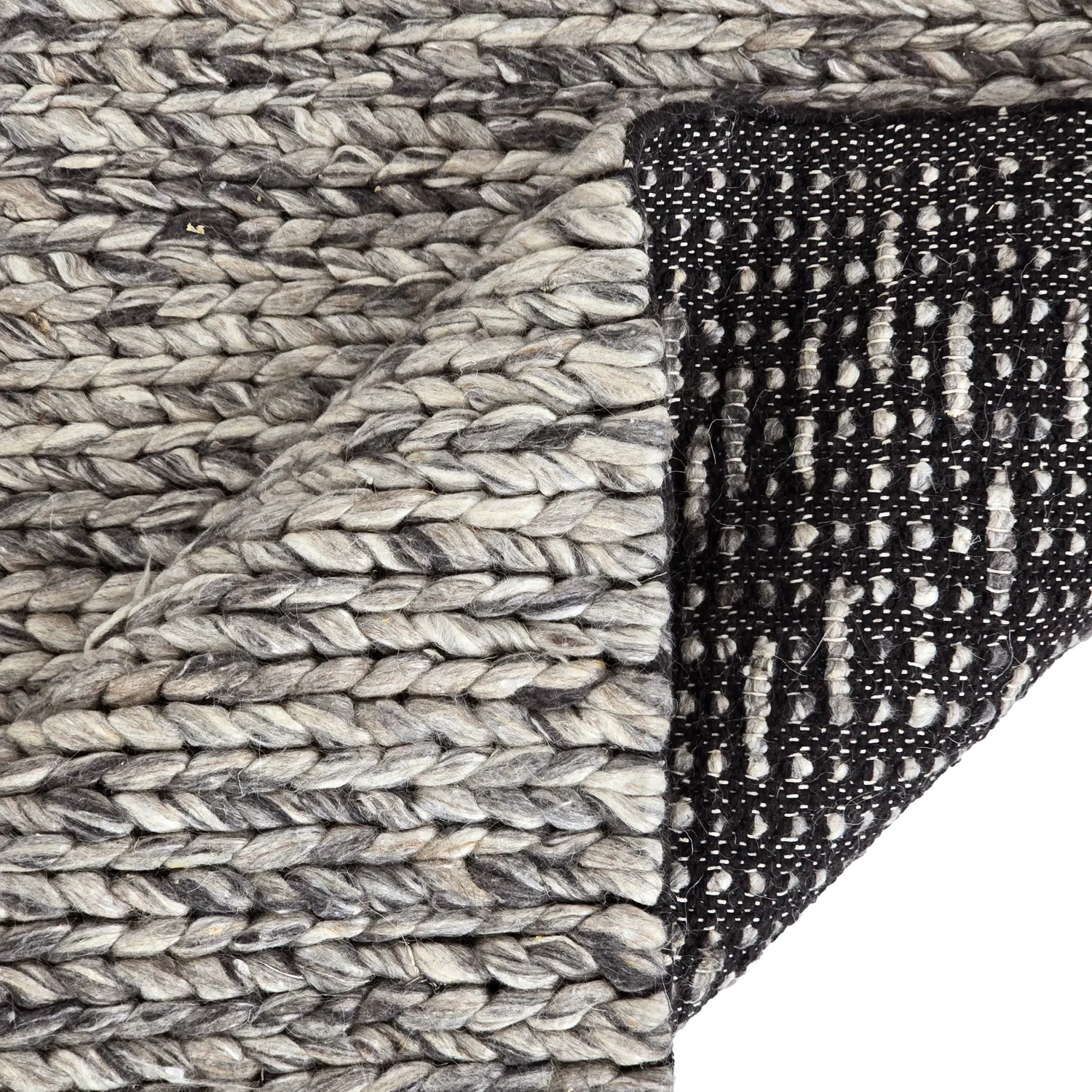 Ullmatta - Talvia Braided Wool (mörkgrå)