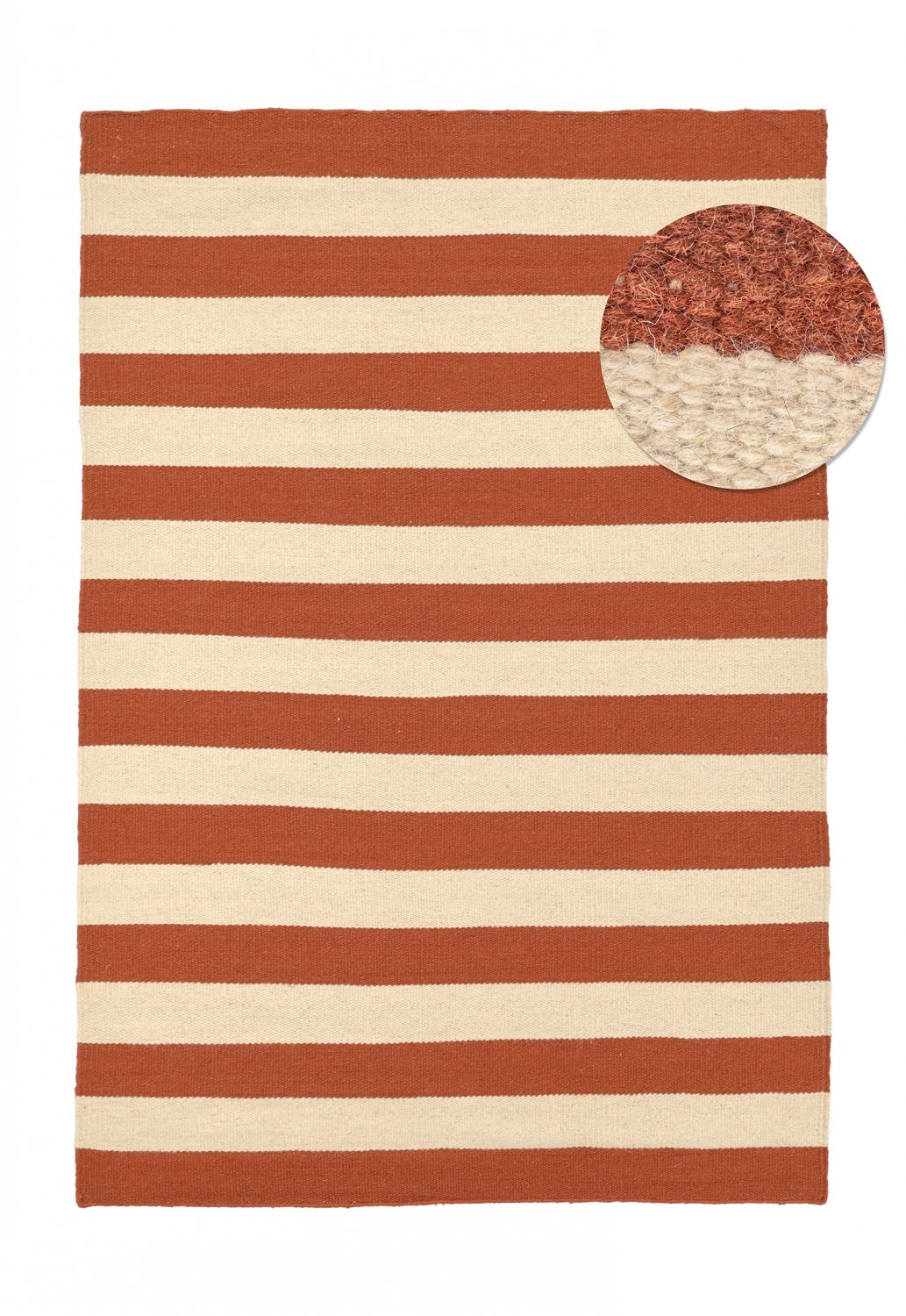 ullmatta - torquay (kanel/vit) (storlek: 133 x 190 cm)