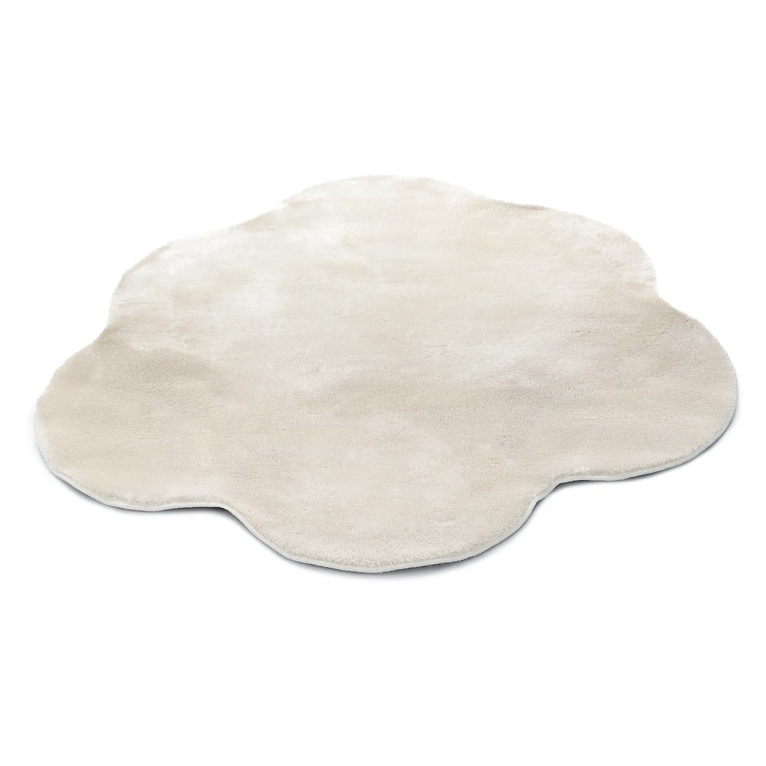 Vågig Rund Matta - Aranga Super Soft Fur (beige)