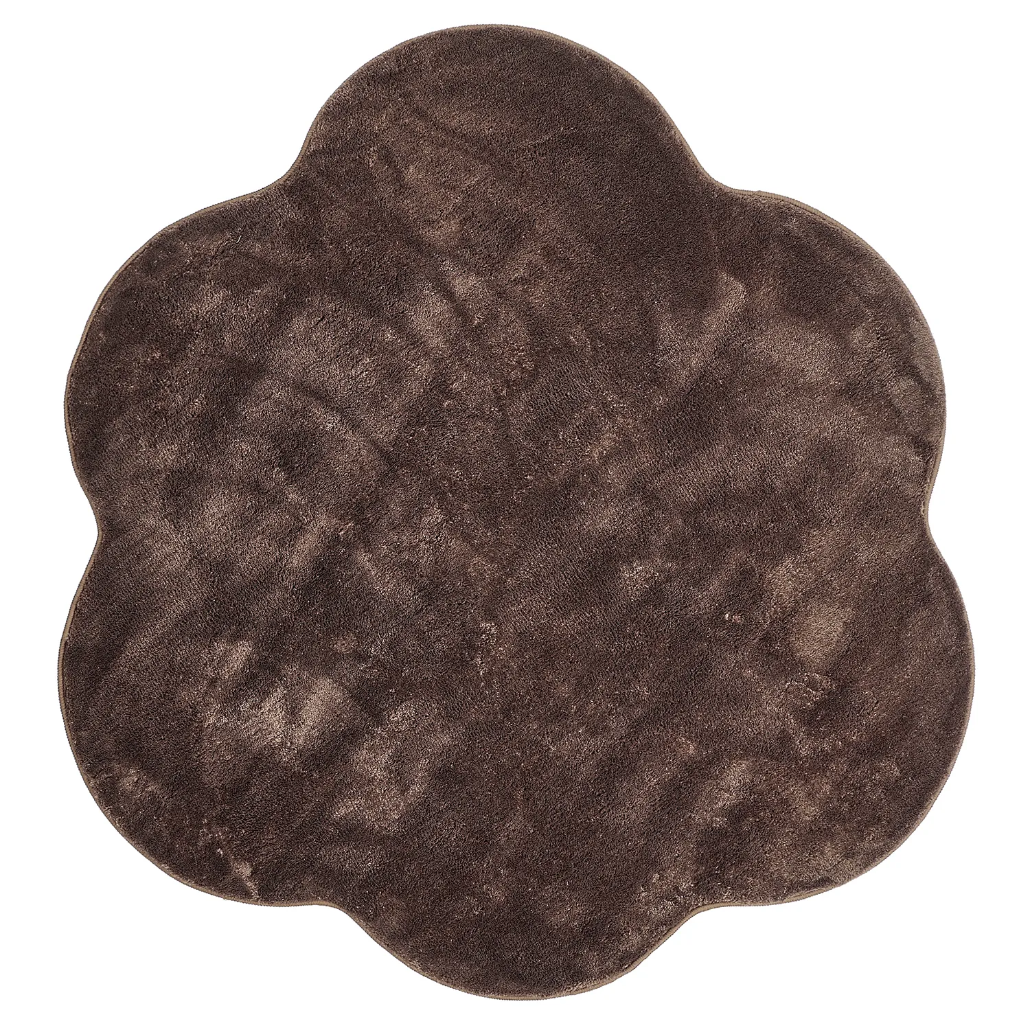 Vågig Rund Matta - Aranga Super Soft Fur (mörkbrun)