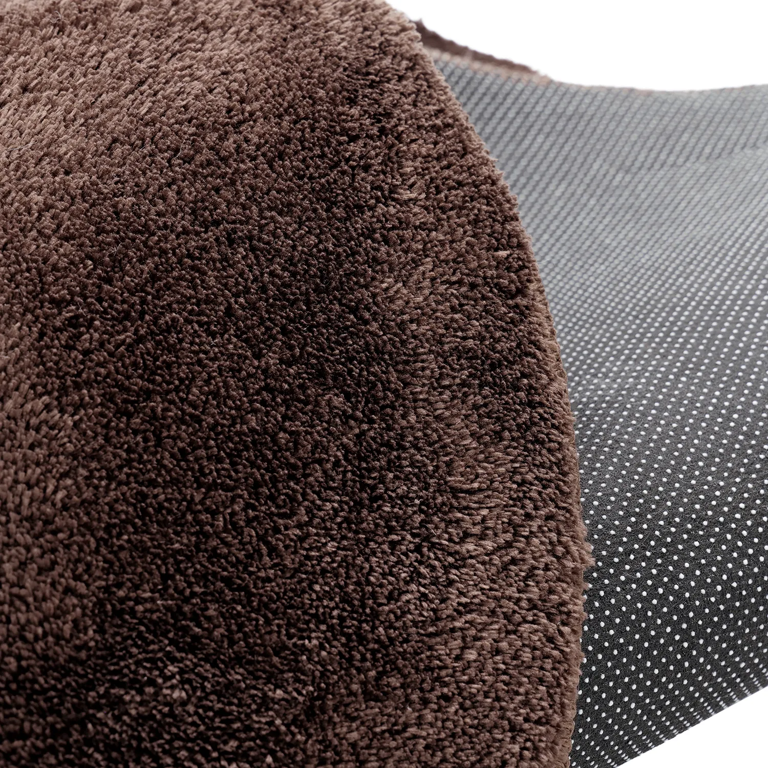 Vågig Rund Matta - Aranga Super Soft Fur (mörkbrun)