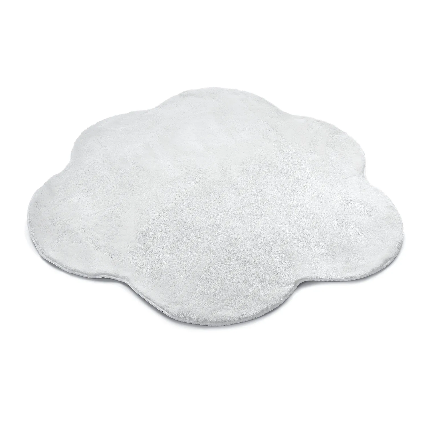 Vågig Rund Matta - Aranga Super Soft Fur (vit)