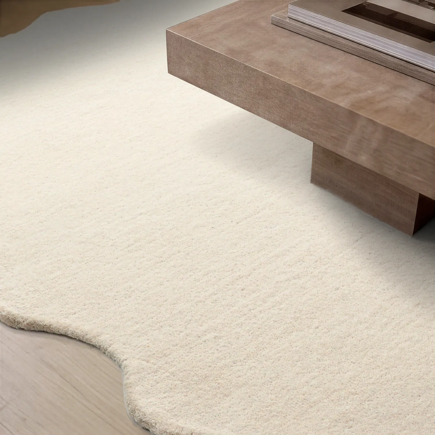 Vågig Ullmatta - Diu Hand Tufted Wool Premium (creme)