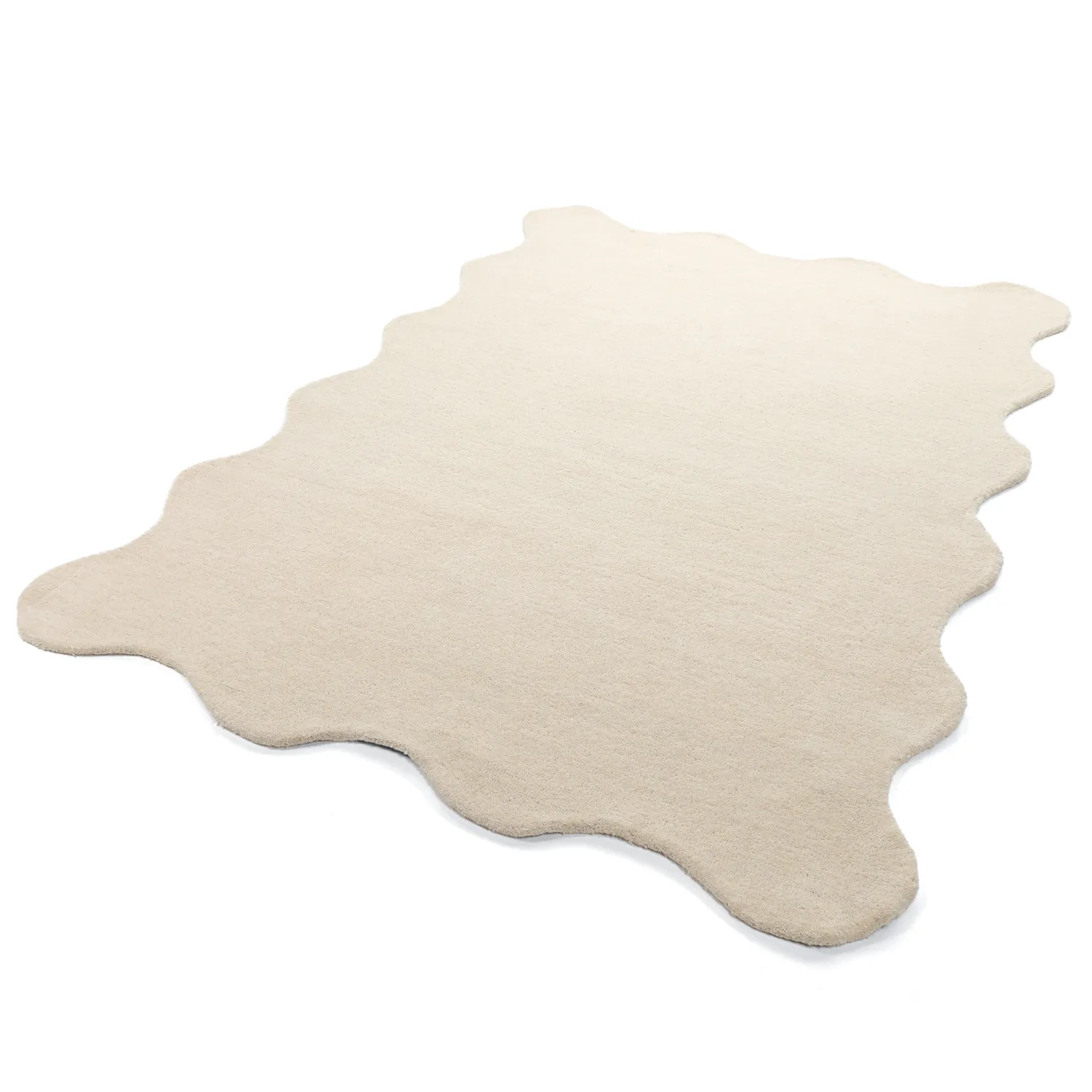 Vågig Ullmatta - Diu Hand Tufted Wool Premium (creme)
