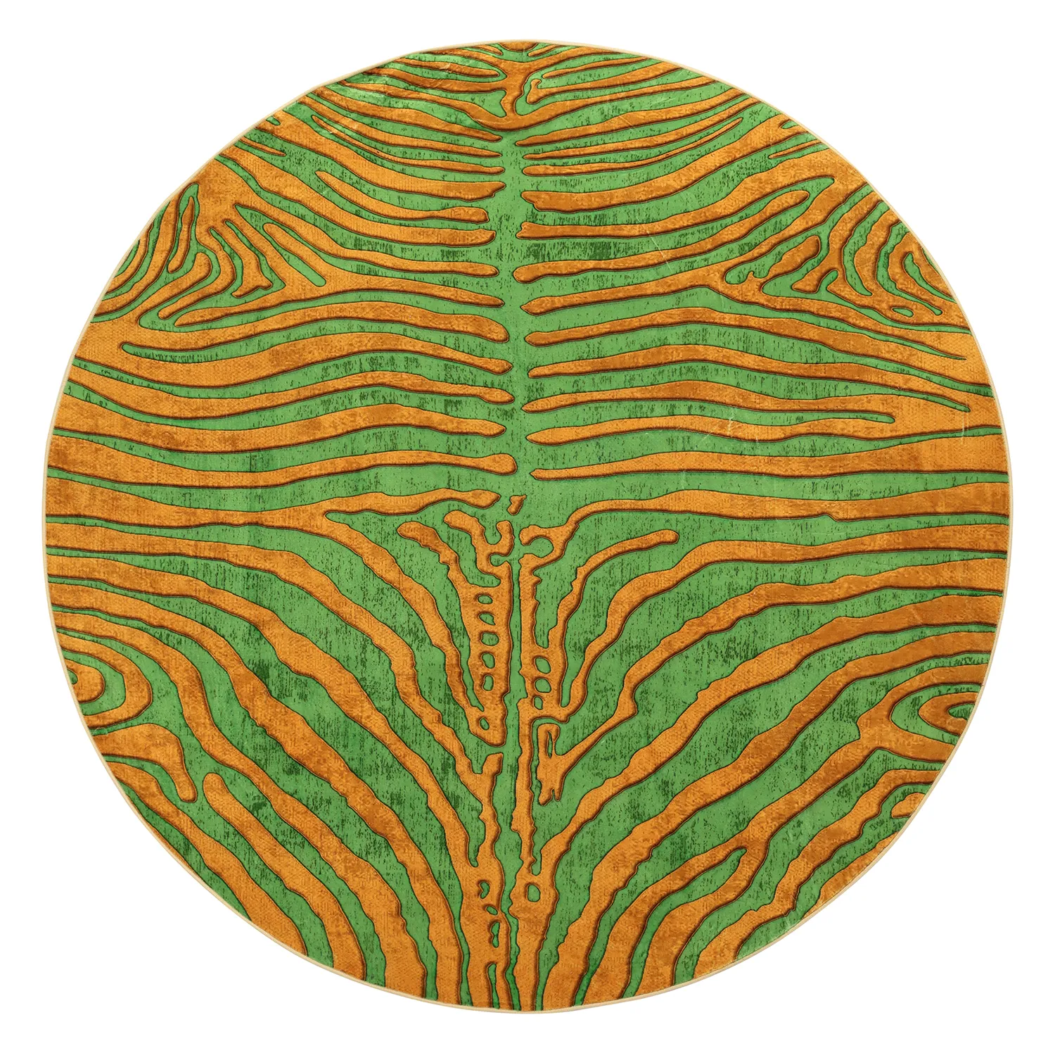 Rund matta - Zebra (grön/orange)