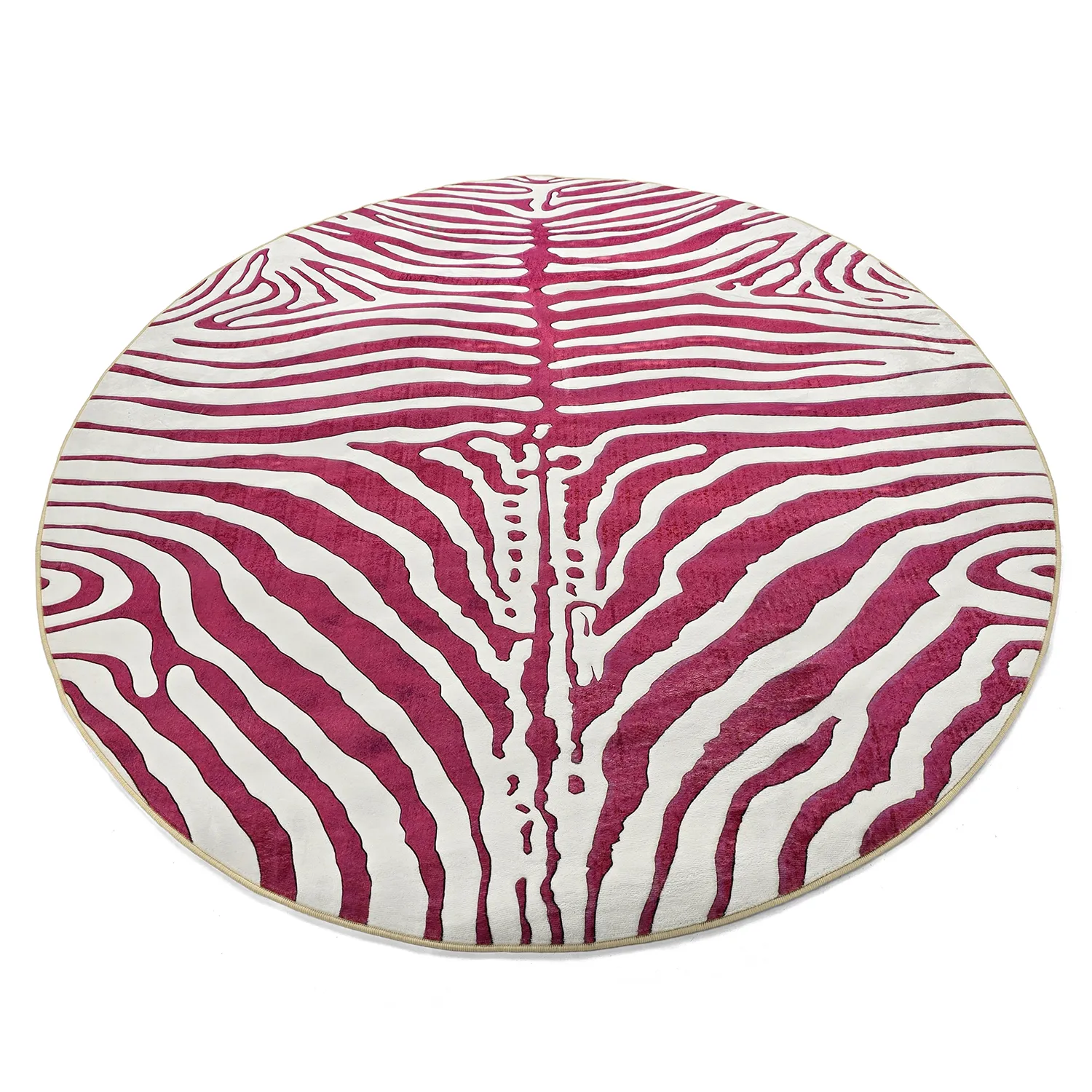 Rund matta - Zebra (rosa)
