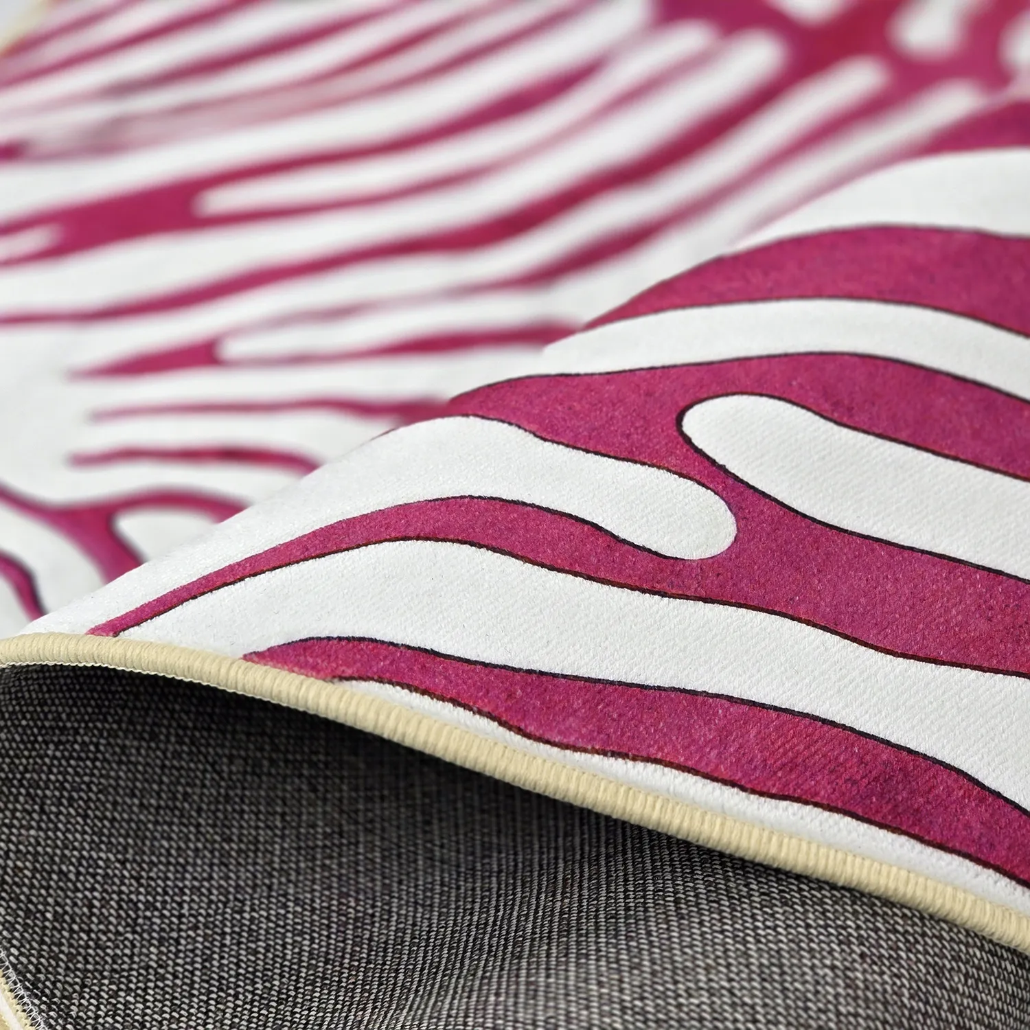 Rund matta - Zebra (rosa)