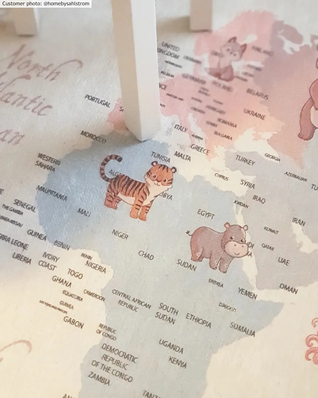 Barnmatta - Animal Map (beige)